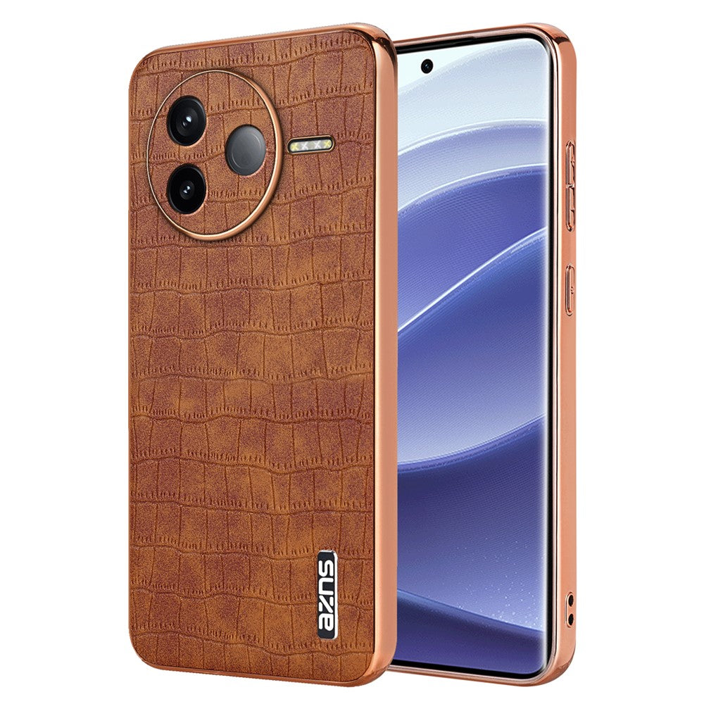 AZNS For Xiaomi Poco F7 Pro 5G / Redmi K80 5G Case Electroplating Crocodile Texture PU + TPU Phone Cover