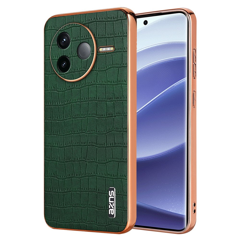 AZNS For Xiaomi Poco F7 Pro 5G / Redmi K80 5G Case Electroplating Crocodile Texture PU + TPU Phone Cover