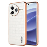 AZNS For Xiaomi Poco F7 Pro 5G / Redmi K80 5G Case Electroplating Crocodile Texture PU + TPU Phone Cover