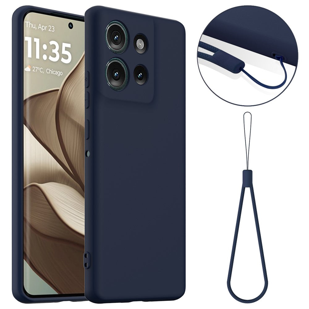 For Motorola Edge 50 5G Case Magnetic Case Liquid Silicone Phone Cover with Lanyard