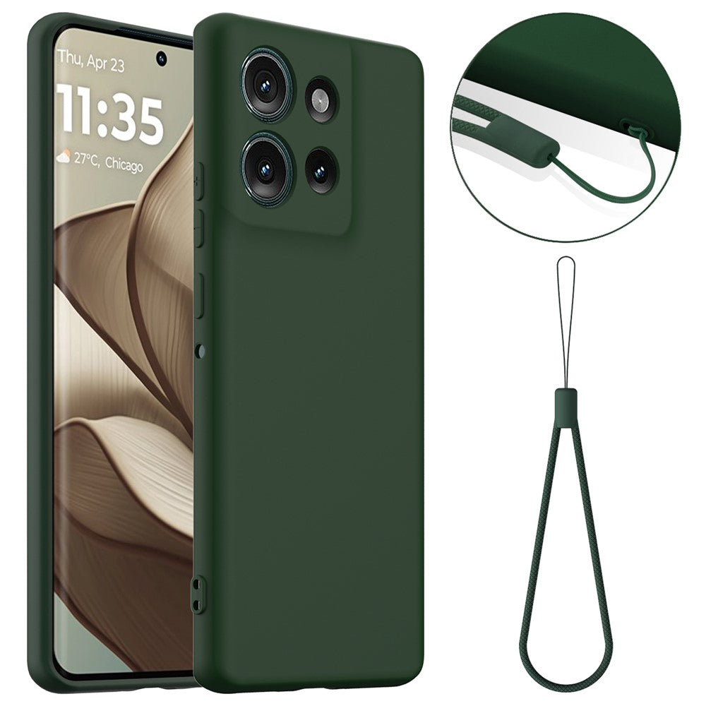 For Motorola Edge 50 5G Case Magnetic Case Liquid Silicone Phone Cover with Lanyard