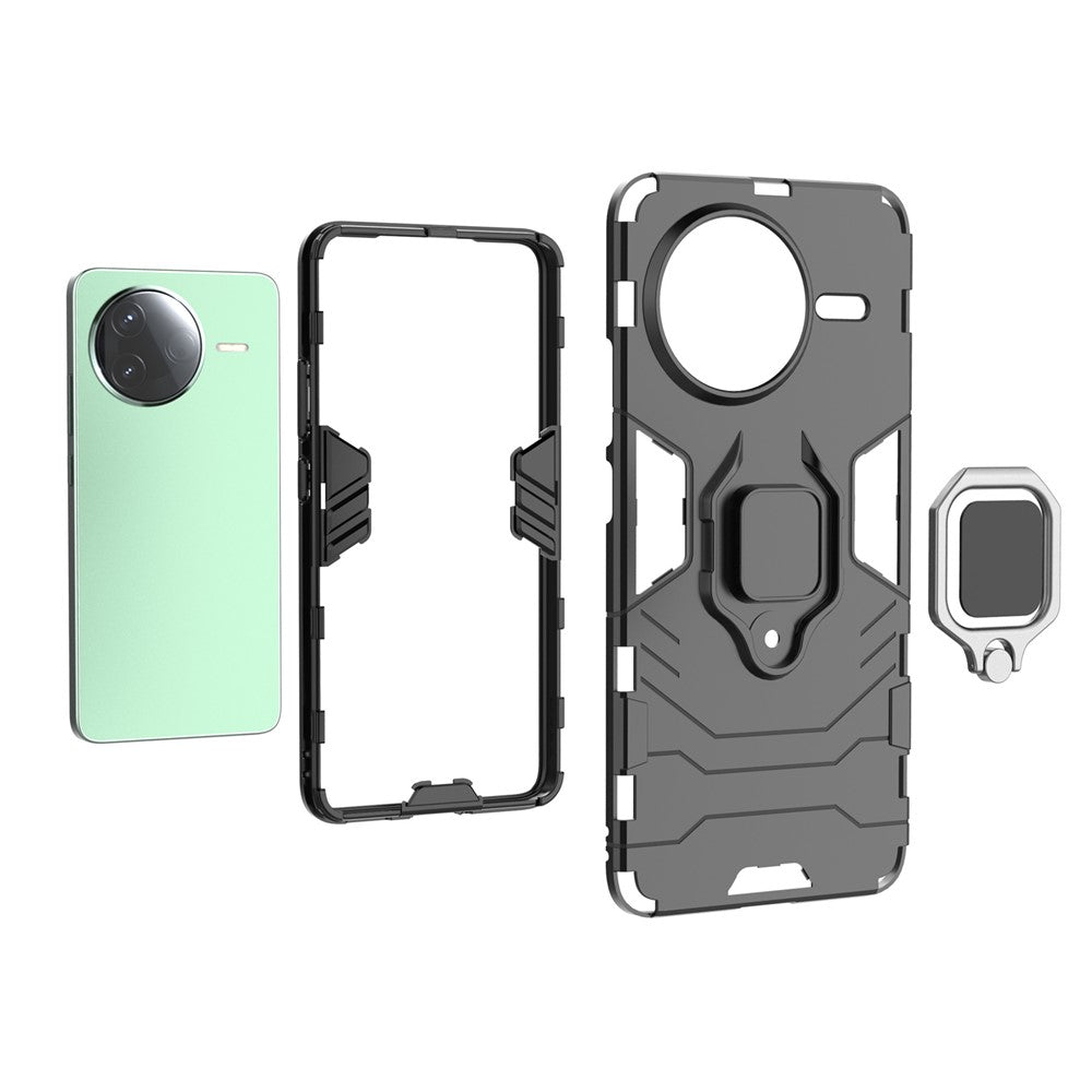 For Xiaomi Poco F7 Pro 5G / Redmi K80 5G Case PC+TPU Protective Phone Cover with Ring Kickstand