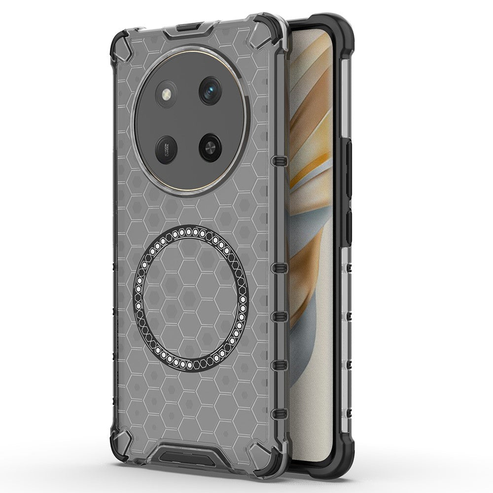 For Honor Magic7 Lite 5G / X9c 5G / X60 Pro 5G Magnetic Case Honeycomb Design TPU + PC Phone Cover