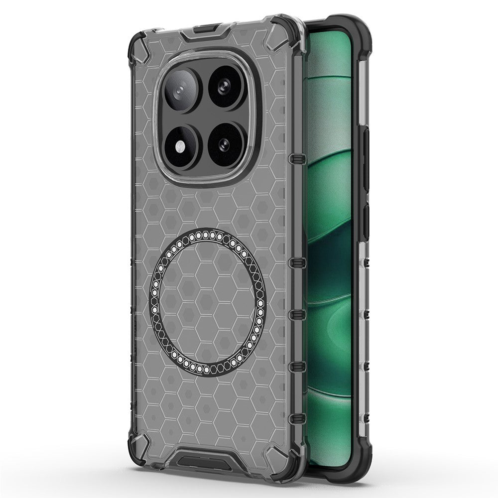 For Xiaomi Redmi Note 14 Pro 5G / Poco X7 5G Magnetic Case Honeycomb Design TPU + PC Phone Cover