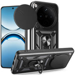 For Oppo Find X8 5G Case with Slide Camera Lid PC + TPU Kickstand Phone Cover
