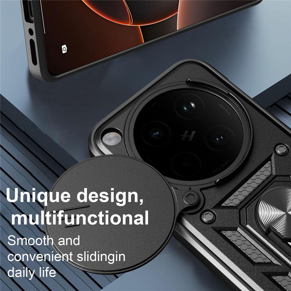 For Oppo Find X8 5G Case with Slide Camera Lid PC + TPU Kickstand Phone Cover