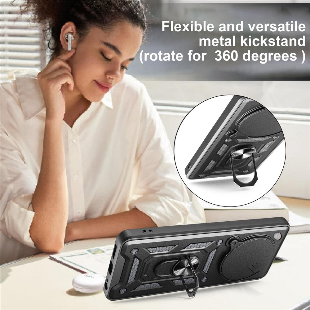 For Oppo Find X8 5G Case with Slide Camera Lid PC + TPU Kickstand Phone Cover