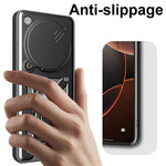 For Oppo Find X8 5G Case with Slide Camera Lid PC + TPU Kickstand Phone Cover
