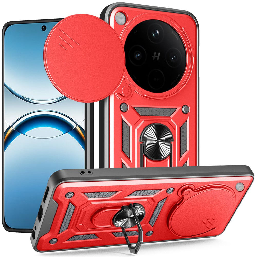For Oppo Find X8 5G Case with Slide Camera Lid PC + TPU Kickstand Phone Cover