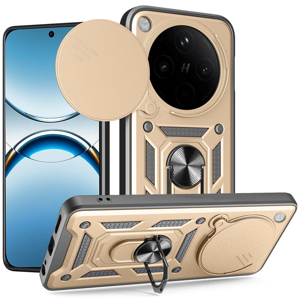 For Oppo Find X8 5G Case with Slide Camera Lid PC + TPU Kickstand Phone Cover