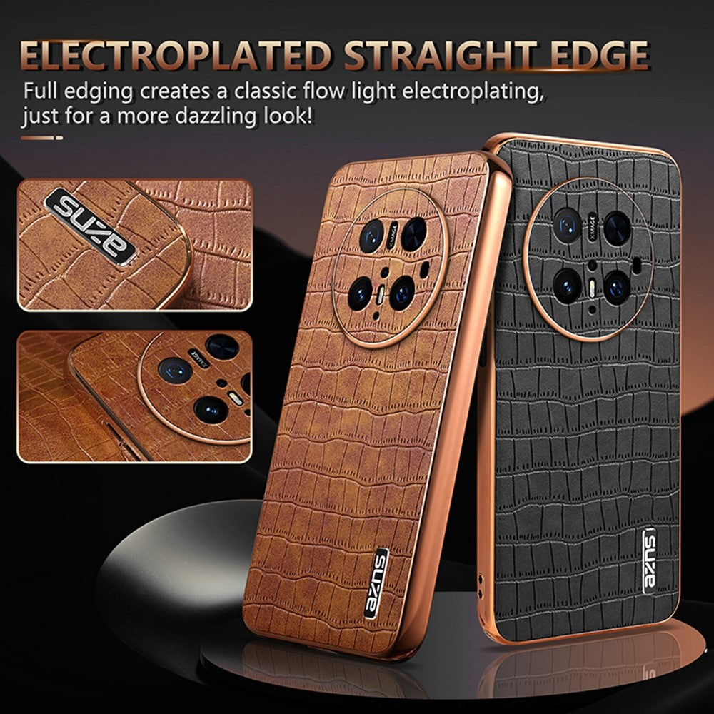 AZNS For Huawei Mate 70 Pro / 70 Pro+ Case Electroplating Crocodile Texture PU + TPU Phone Cover