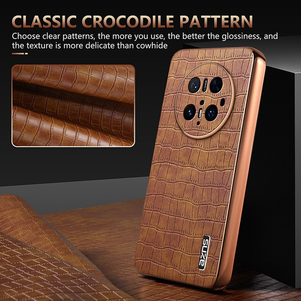 AZNS For Huawei Mate 70 Pro / 70 Pro+ Case Electroplating Crocodile Texture PU + TPU Phone Cover