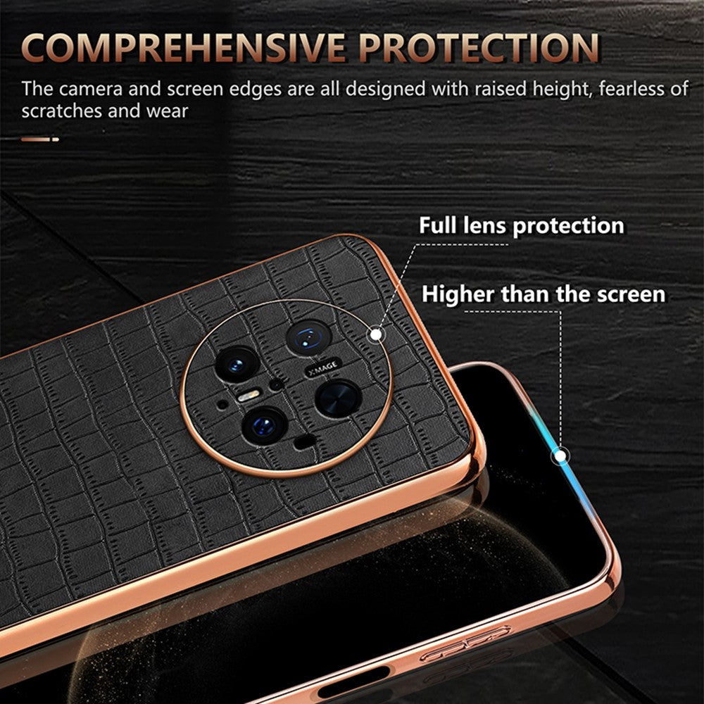 AZNS For Huawei Mate 70 Pro / 70 Pro+ Case Electroplating Crocodile Texture PU + TPU Phone Cover