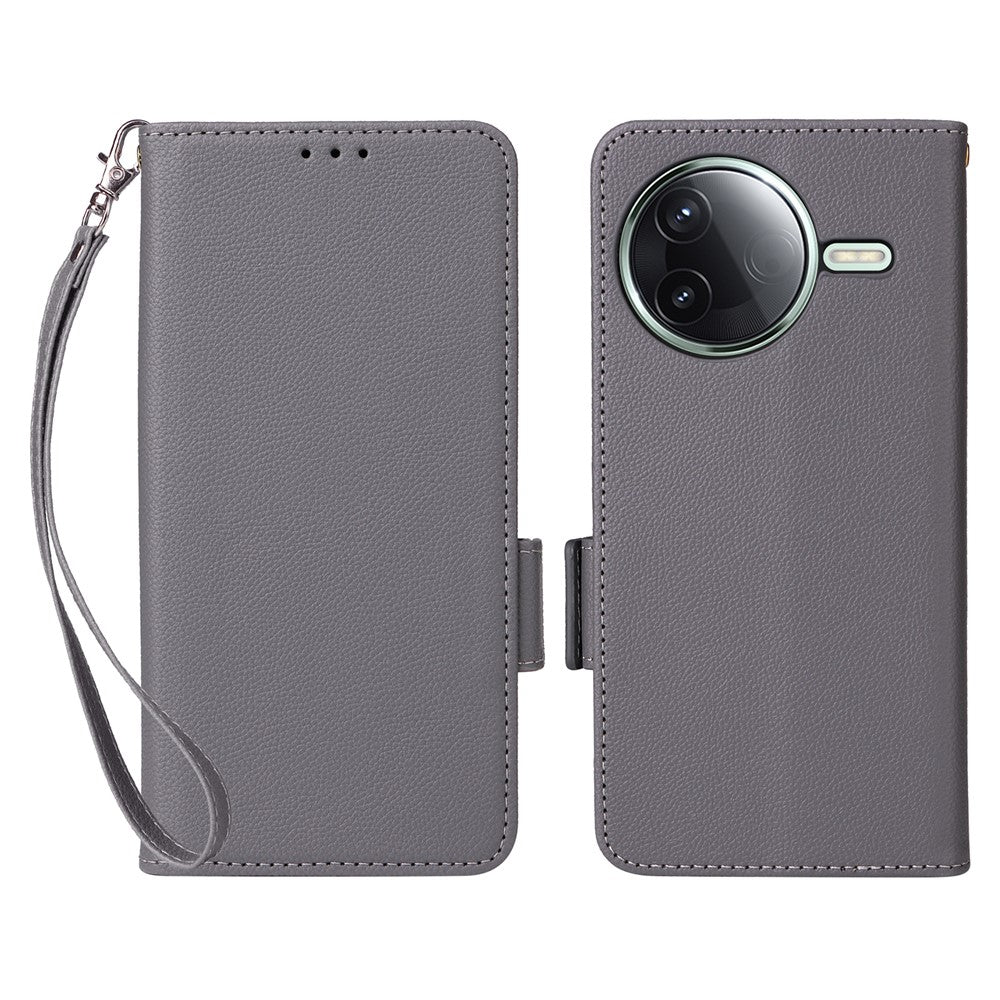 Xiaomi Redmi K80 5G / K80 Pro 5G / Poco F7 Pro 5G / Poco F7 Ultra 5G-cover med rem, litchitekstureret PU-læder og pungdesign