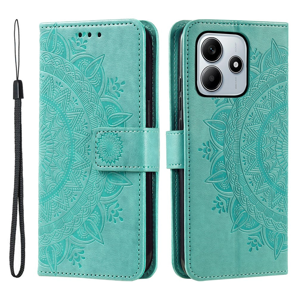 For Xiaomi Redmi Note 14 5G Case Imprinted Totem PU Leather Wallet Stand Phone Cover