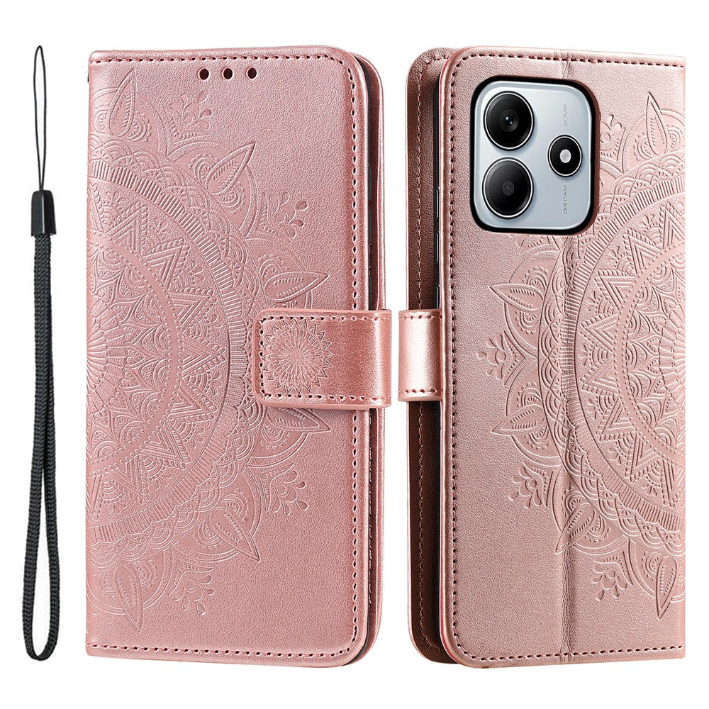 For Xiaomi Redmi Note 14 5G Case Imprinted Totem PU Leather Wallet Stand Phone Cover