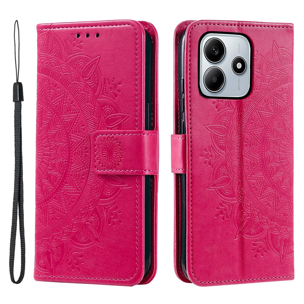 For Xiaomi Redmi Note 14 5G Case Imprinted Totem PU Leather Wallet Stand Phone Cover