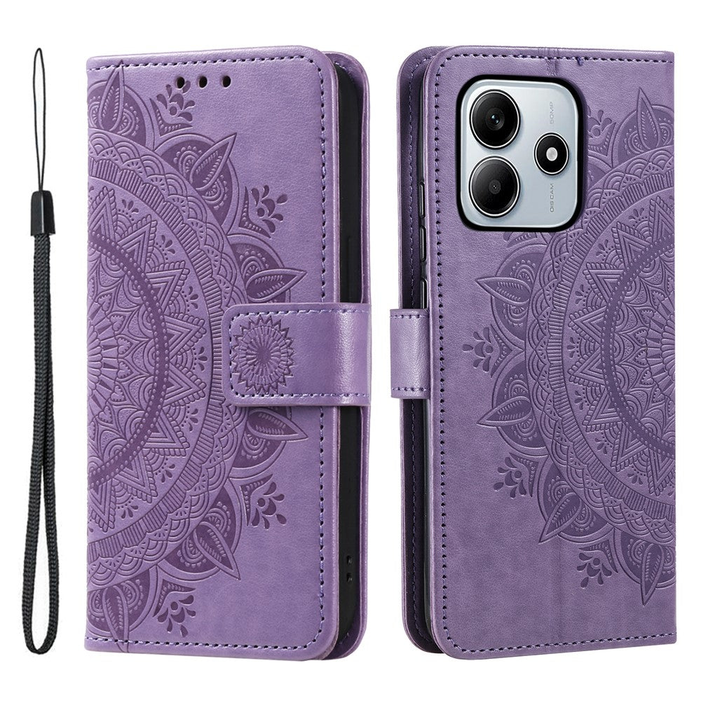For Xiaomi Redmi Note 14 5G Case Imprinted Totem PU Leather Wallet Stand Phone Cover