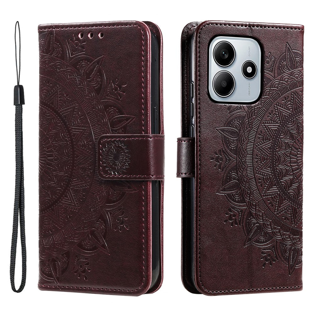 For Xiaomi Redmi Note 14 5G Case Imprinted Totem PU Leather Wallet Stand Phone Cover
