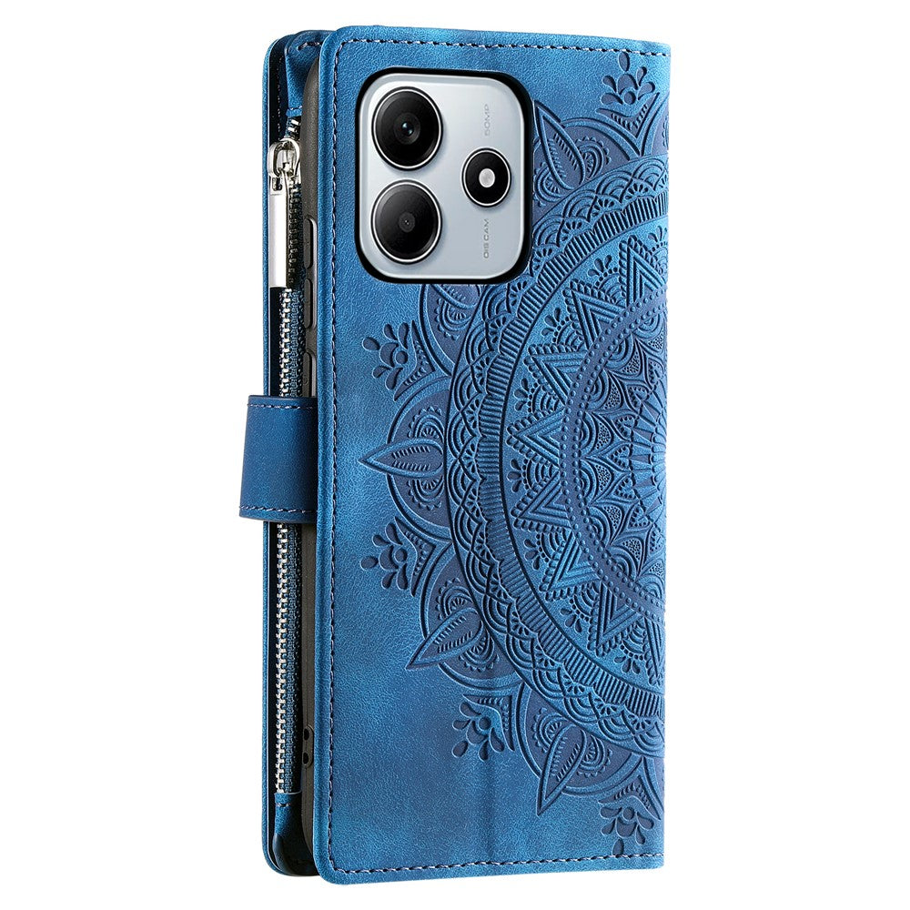 Style 006 For Xiaomi Redmi Note 14 5G Wallet Case PU Leather Phone Cover Mandala Flower Pattern