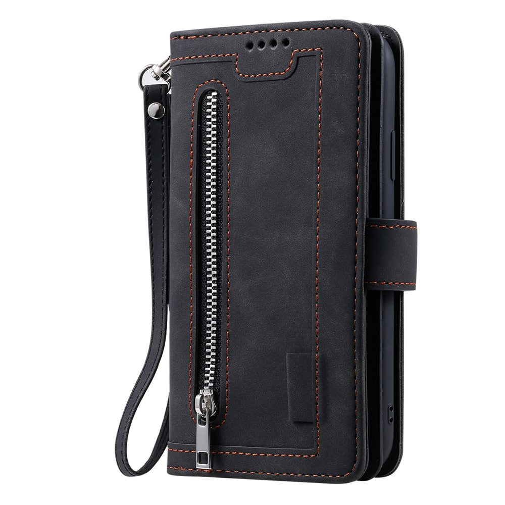 For Xiaomi Redmi Note 14 5G Case PU Leather Phone Cover with Zipper Wallet 9 Card Slots