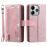 For Xiaomi Redmi Note 14 5G Case PU Leather Phone Cover with Zipper Wallet 9 Card Slots