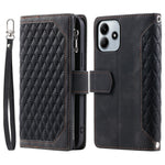 Style 005 For Xiaomi Redmi Note 14 5G Wallet Case Rhombus Stitching Line PU Leather Phone Cover