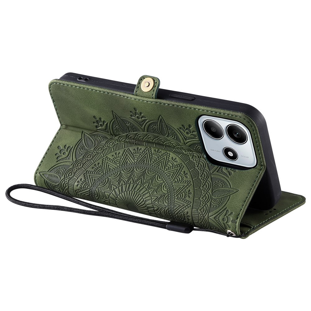 Style 016 For Xiaomi Redmi Note 14 5G Case Skin Feel Totem Imprinted Wallet Leather Phone Cover