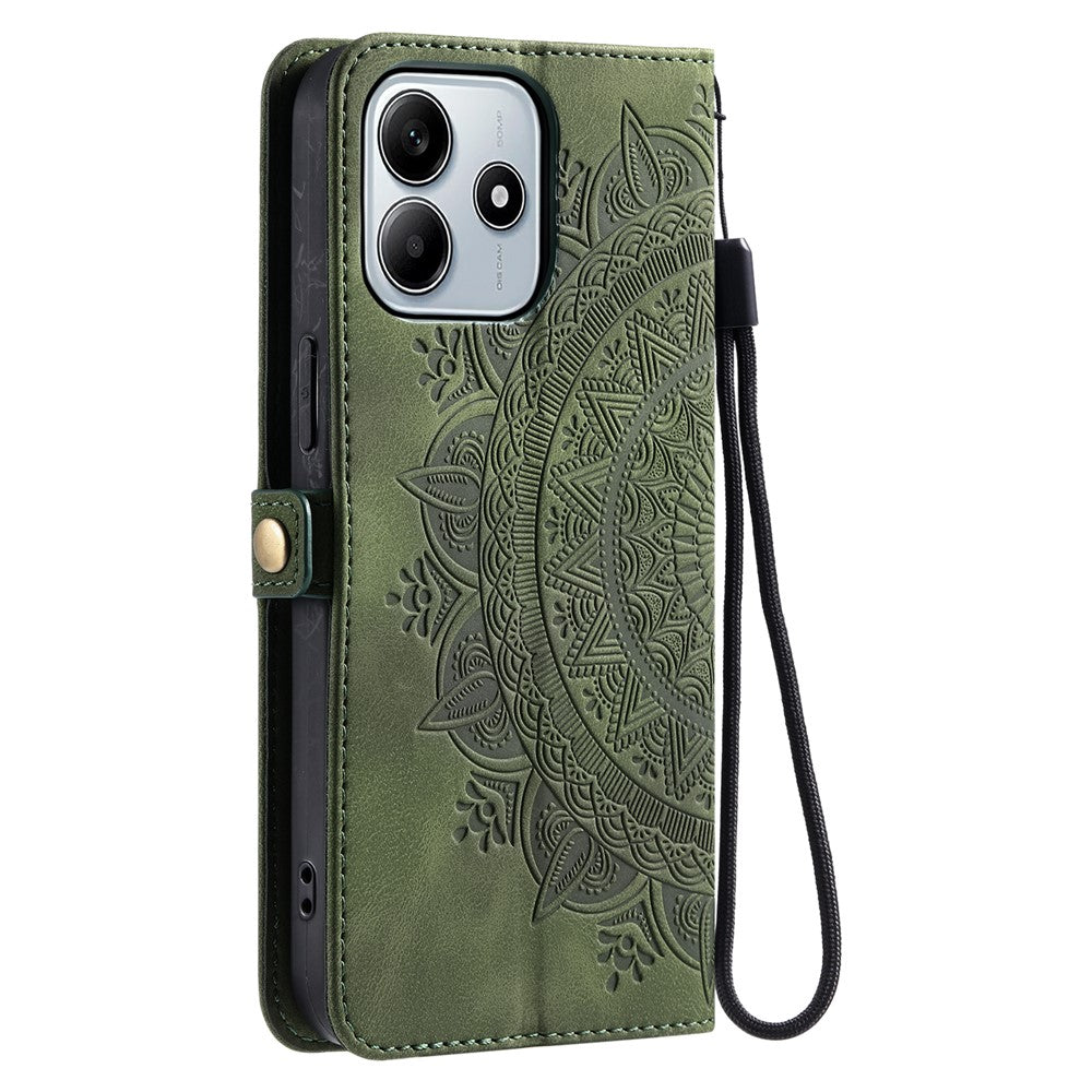 Style 016 For Xiaomi Redmi Note 14 5G Case Skin Feel Totem Imprinted Wallet Leather Phone Cover