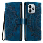 Style 018 For Xiaomi Redmi Note 14 5G Case Imprinted Totem Skin Feel Wallet Leather Phone Cover