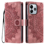 Style 018 For Xiaomi Redmi Note 14 5G Case Imprinted Totem Skin Feel Wallet Leather Phone Cover