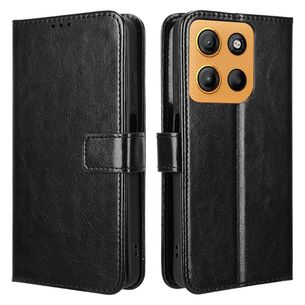 Motorola Moto G17 Power 4G / G17 4G / G15 4G / G15 Power 4G-skal, Crazy Horse-textur, PU-läder, plånboksfodral