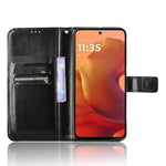Motorola Moto G17 Power 4G / G17 4G / G15 4G / G15 Power 4G-skal, Crazy Horse-textur, PU-läder, plånboksfodral