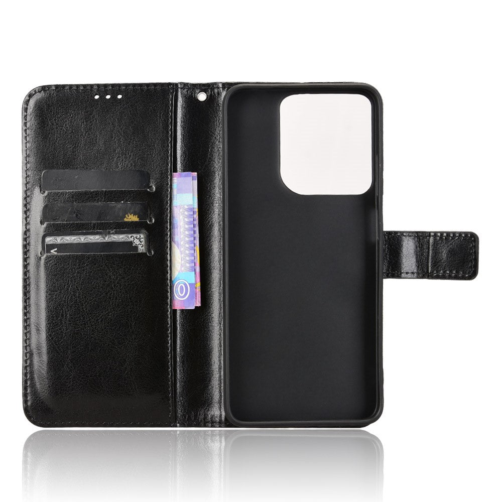 Motorola Moto G17 Power 4G / G17 4G / G15 4G / G15 Power 4G-skal, Crazy Horse-textur, PU-läder, plånboksfodral