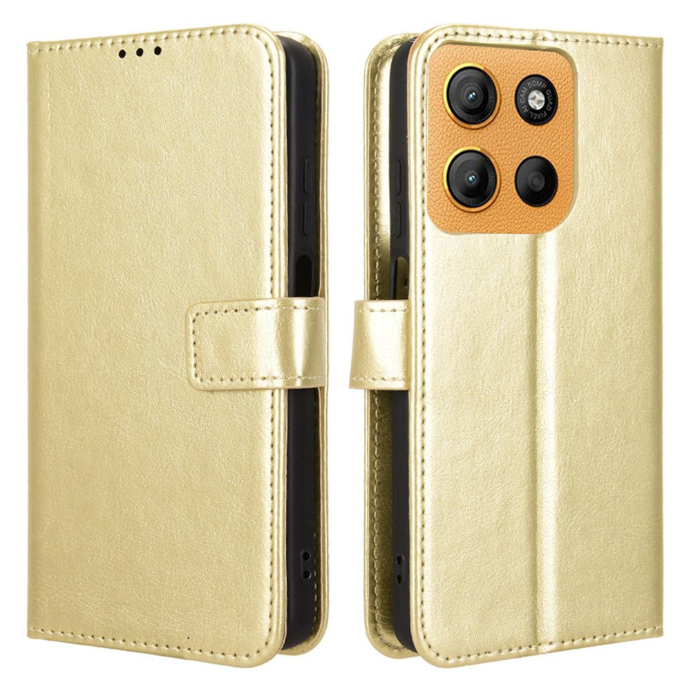 Motorola Moto G17 Power 4G / G17 4G / G15 4G / G15 Power 4G-skal, Crazy Horse-textur, PU-läder, plånboksfodral