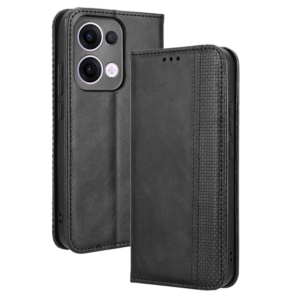 For Oppo Reno13 5G (Global) Leather Case Wallet Stand Retro Texture Phone Cover