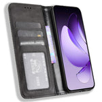 For Oppo Reno13 5G (Global) Leather Case Wallet Stand Retro Texture Phone Cover