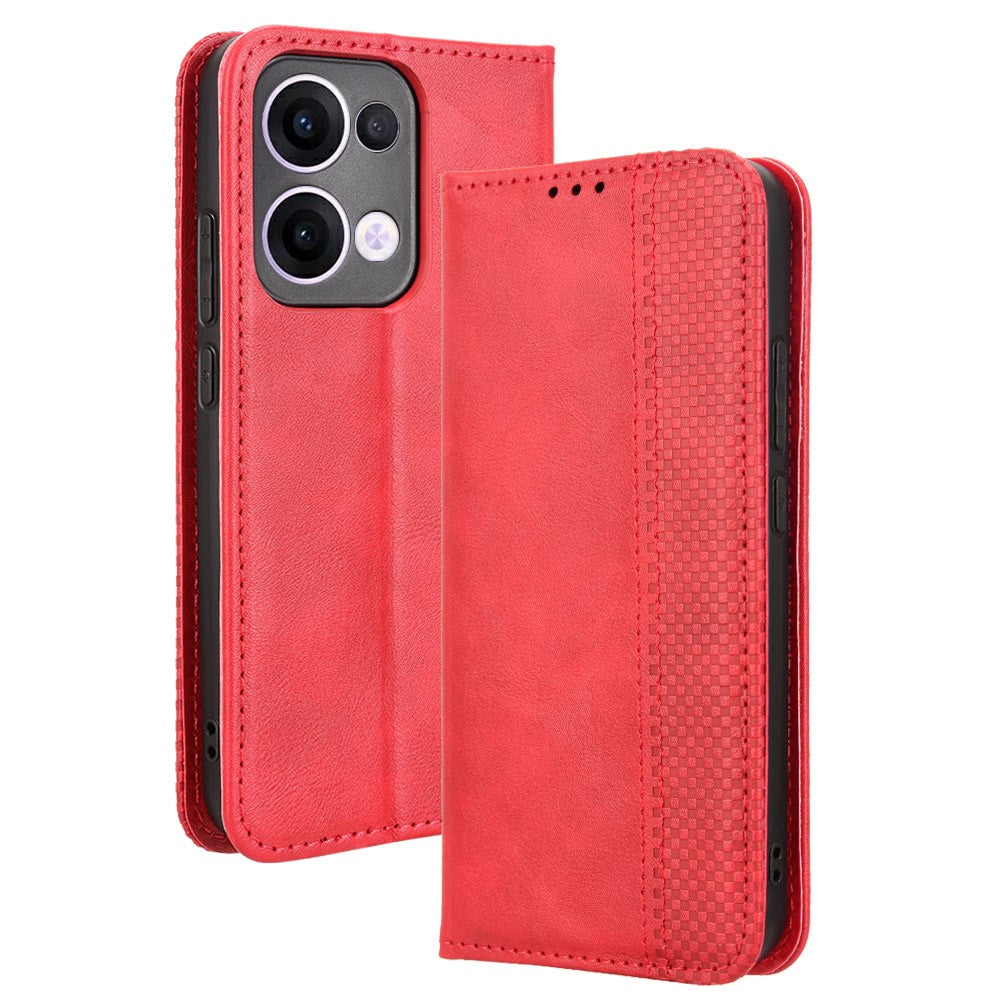 For Oppo Reno13 5G (Global) Leather Case Wallet Stand Retro Texture Phone Cover