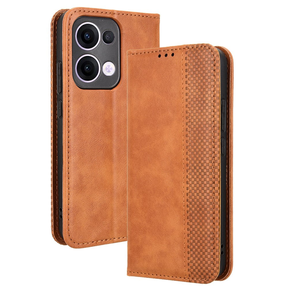 For Oppo Reno13 5G (Global) Leather Case Wallet Stand Retro Texture Phone Cover