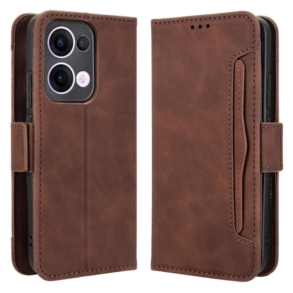 For Oppo Reno13 5G (Global) Leather Case Phone Wallet Cover with Multiple Card Slots