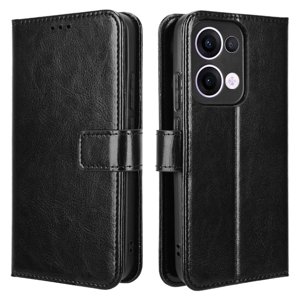 Oppo Reno13 5G (Global) Fodral Crazy Horse Texture PU Läder Plånboksfodral