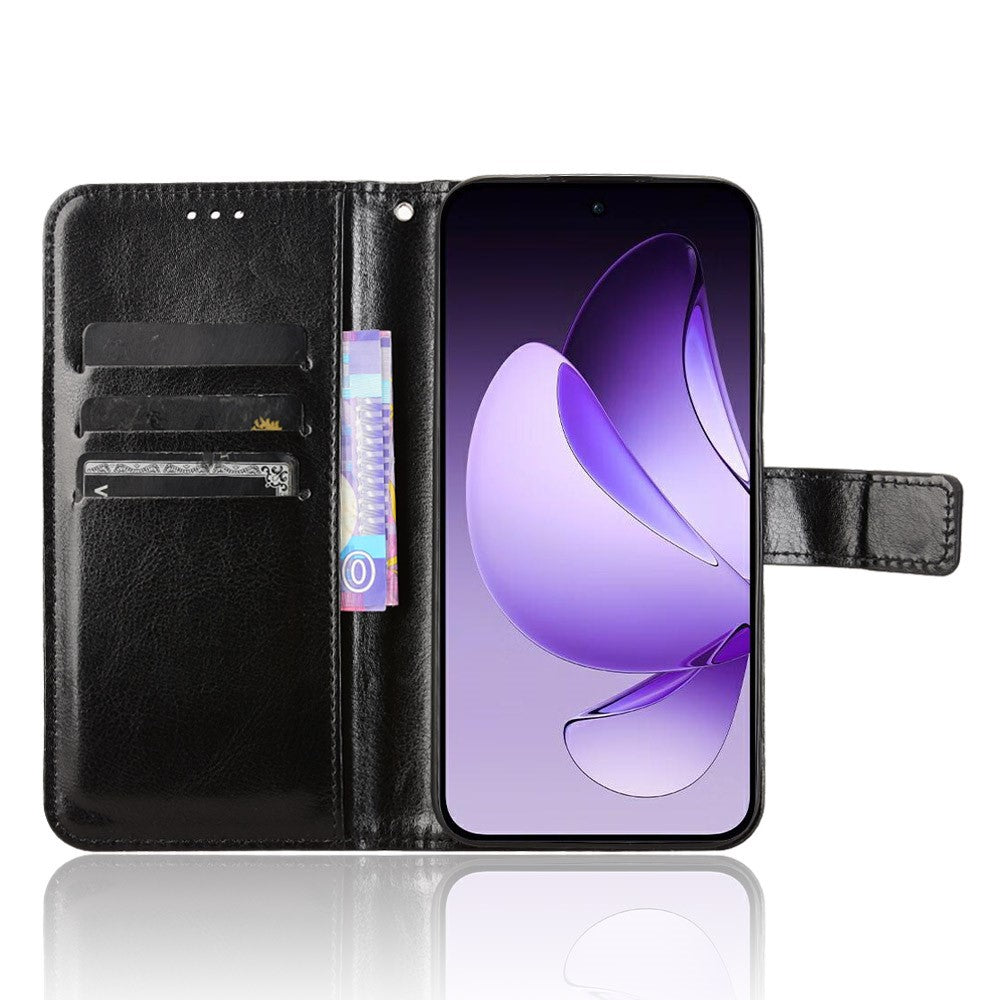 Oppo Reno13 5G (Global) Fodral Crazy Horse Texture PU Läder Plånboksfodral