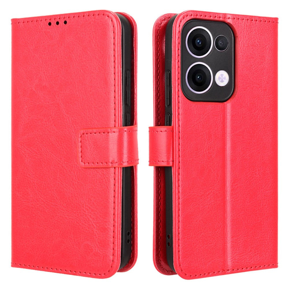 Oppo Reno13 5G (Global) Fodral Crazy Horse Texture PU Läder Plånboksfodral