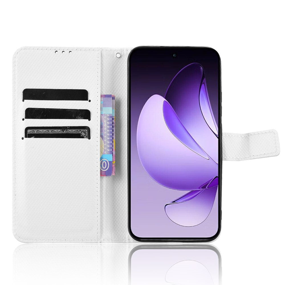 For Oppo Reno13 5G (Global) Case PU Leather Diamond Texture Wallet Phone Cover