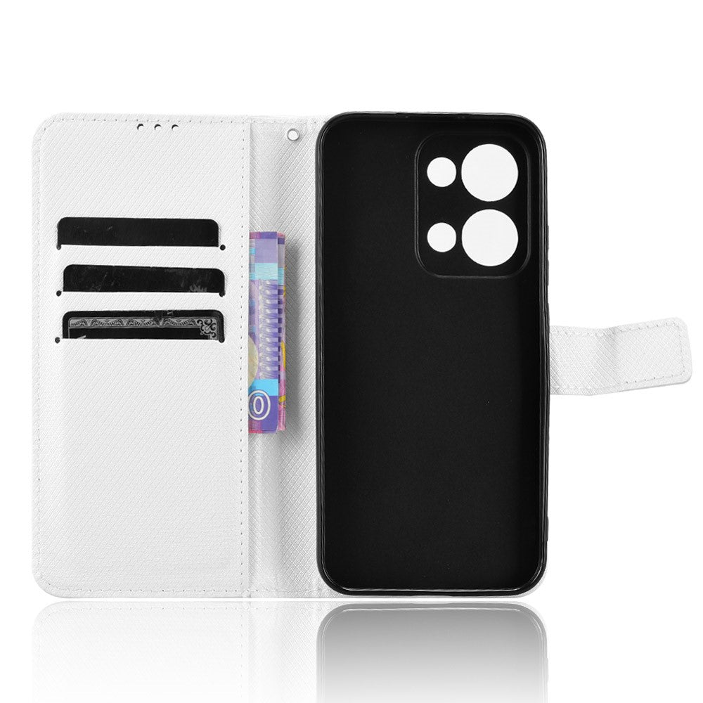 For Oppo Reno13 5G (Global) Case PU Leather Diamond Texture Wallet Phone Cover