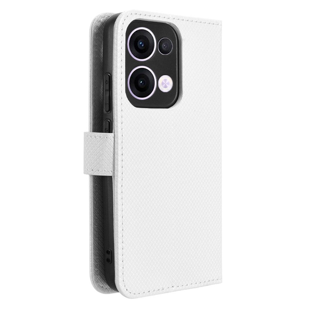 For Oppo Reno13 5G (Global) Case PU Leather Diamond Texture Wallet Phone Cover