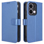 For Oppo Reno13 5G (Global) Case PU Leather Diamond Texture Wallet Phone Cover