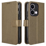 For Oppo Reno13 5G (Global) Case PU Leather Diamond Texture Wallet Phone Cover