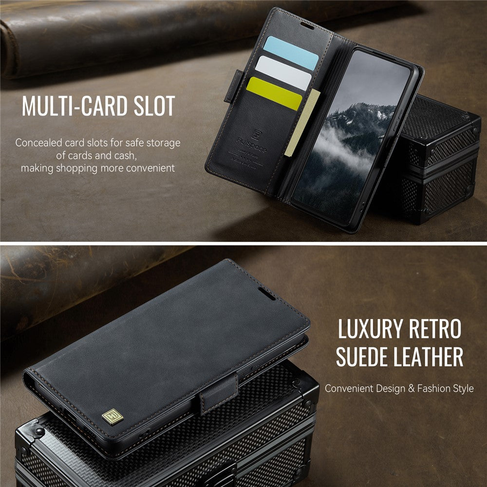 AUTSPACE til Samsung Galaxy S21 5G-cover A11 RFID-blokerende retro-lædercover med kortholder