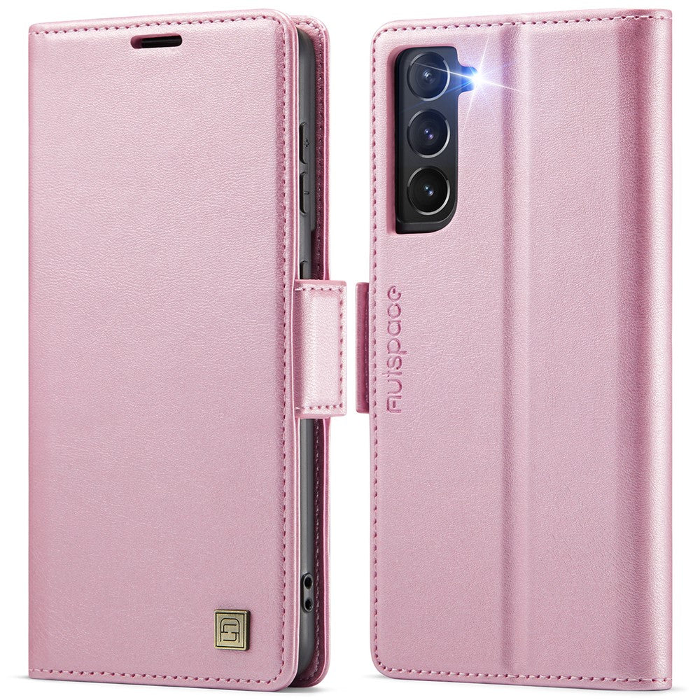 AUTSPACE til Samsung Galaxy S21 5G-cover A11 RFID-blokerende retro-lædercover med kortholder